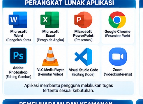 Contoh perangkat lunak aplikasi untuk tugas sehari-hari.
