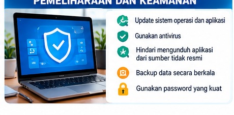 Pembaruan, perlindungan, dan kebiasaan aman menggunakan perangkat lunak.